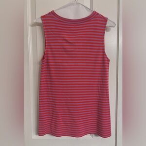 Ann Taylor Striped Sleeveless Top - Bright Orange & Lavender, Size XXS